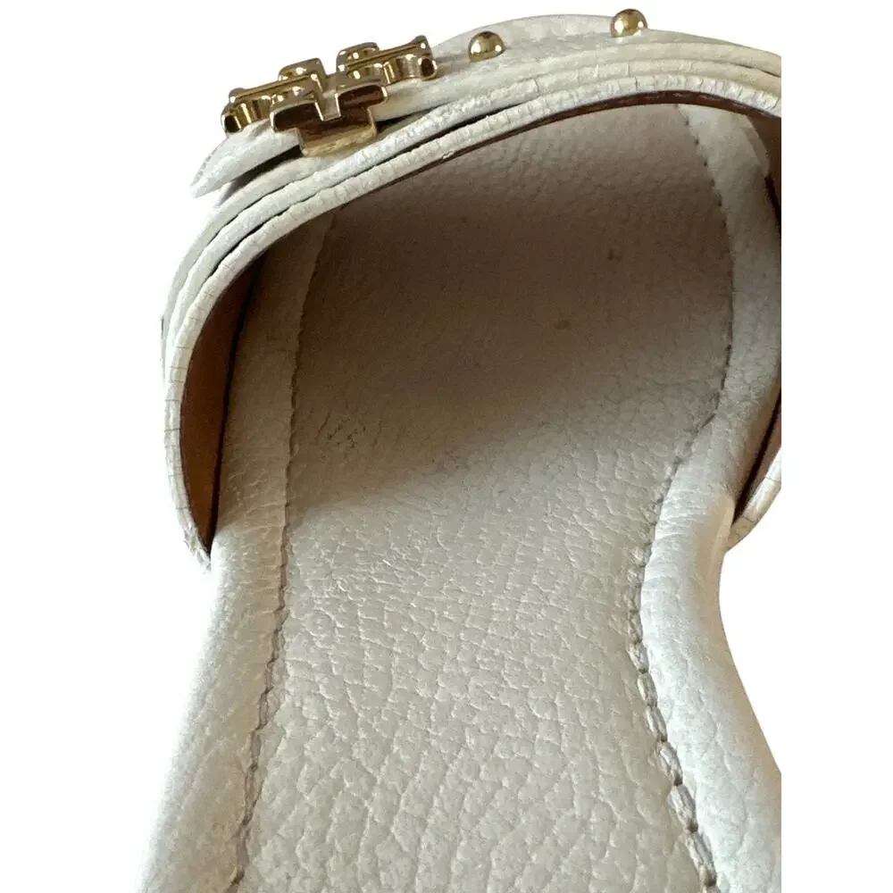 Tory Burch Elina Platform Wedge Ivory Gold 9